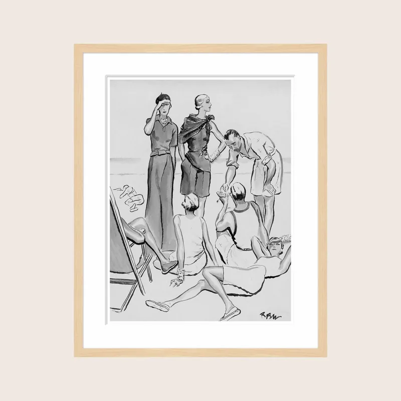 Vogue Illustration, "A Group of Young People on the Lido Beach", Rene ouet-Willaumez 2