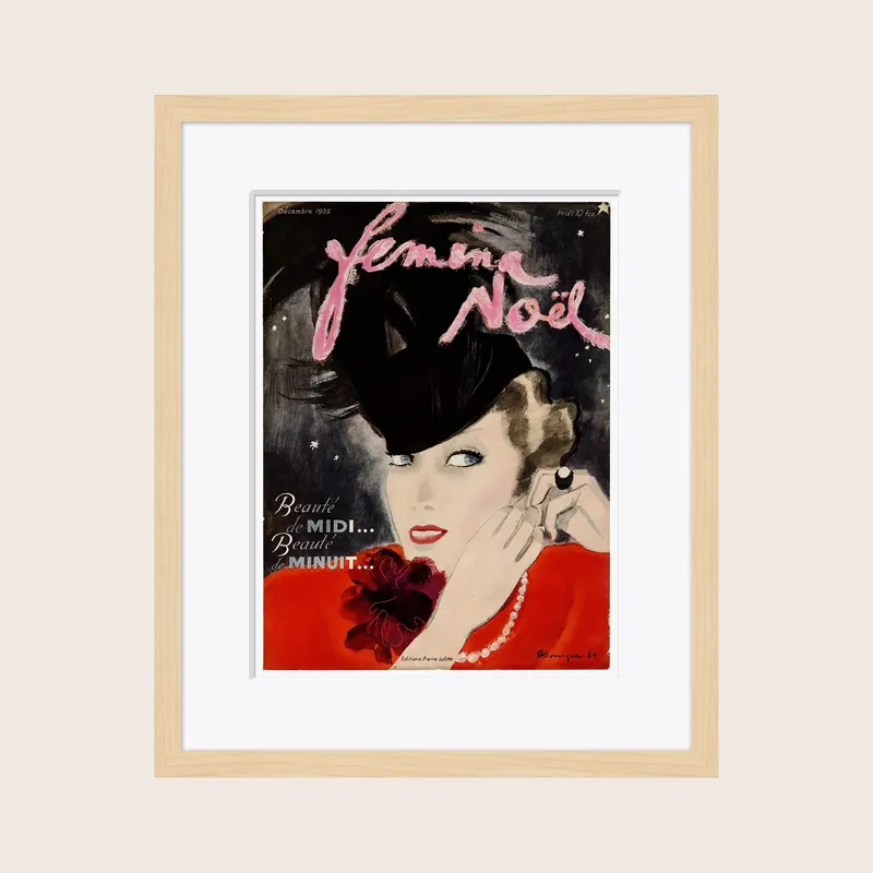 Original Vintage Femina Magazine Cover, December 1935 - Soicher Marin