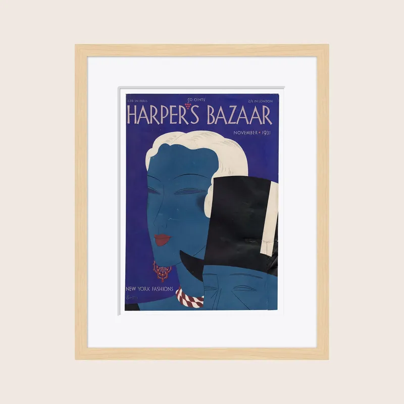 Original Vintage Harper's Bazaar Magazine Cover, November 1931 - Soicher Marin