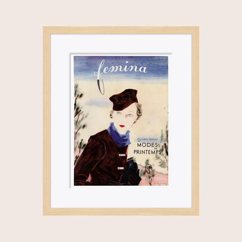 Original Vintage Femina Magazine Cover, April 1933 - Soicher Marin