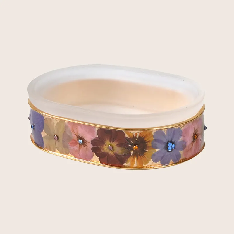 Fleur Oval Soap Dish Gold - Mike & Ally Inc.