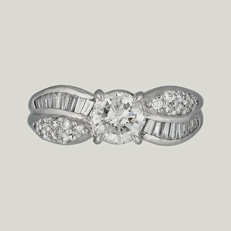 Platinum Diamond Criss-Cross Ring