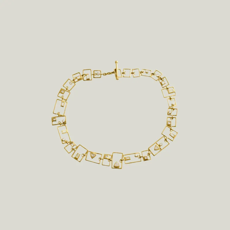 Bezel Set Diamond Grid Bracelet - Kothari (Leased)