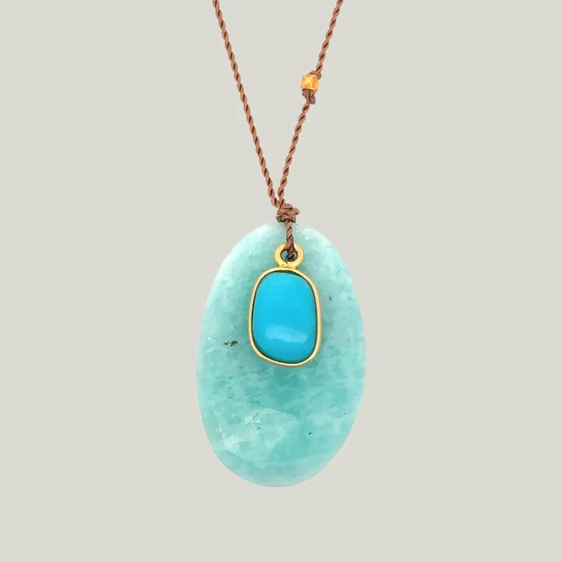 Amazonite + Turquoise Sandpiper Necklace - Nightingale Design, Inc. (Consigned)