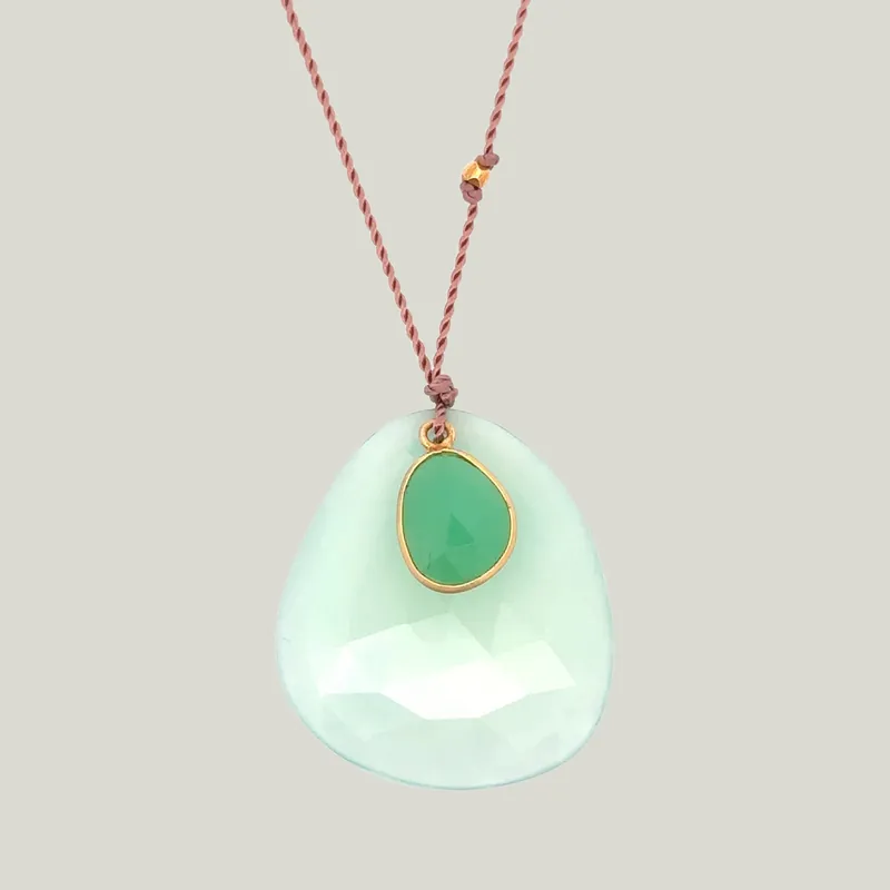 Green Chalcedony + Chrysoprase Sandpiper Necklace - Nightingale Design, Inc. (Consigned)