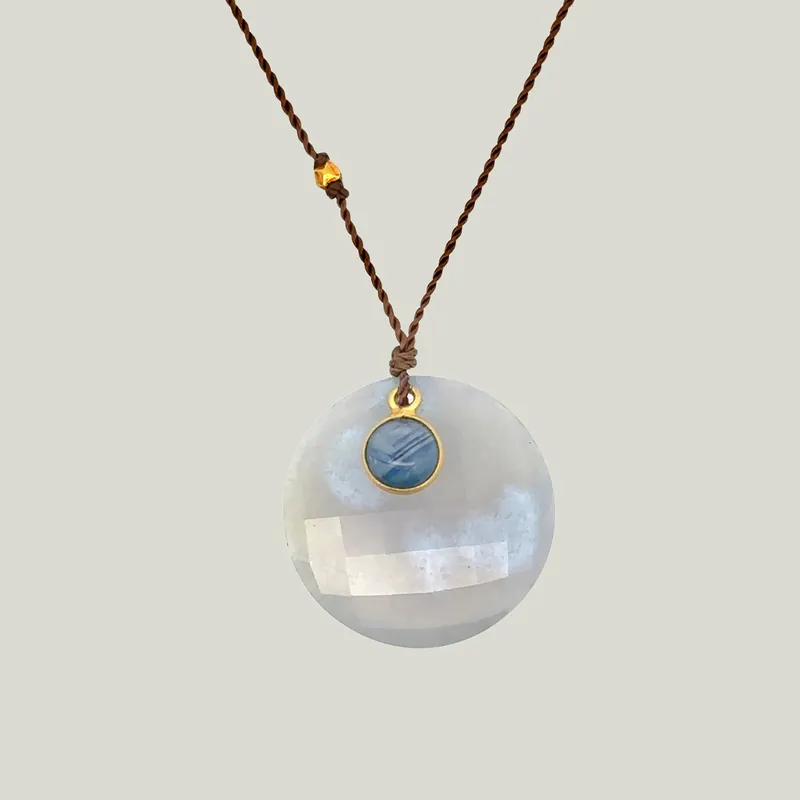 Chalcedony + Sapphire Sandpiper Necklace - Nightingale Design, Inc. (Consigned)