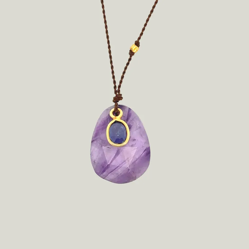 Amethyst + Sapphire Sandpiper Necklace - Nightingale Design, Inc. (Consigned)