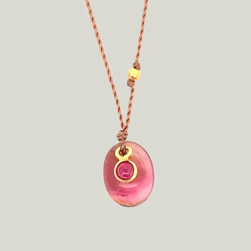 Tourmaline + Ruby Sandpiper Necklace - Nightingale Design, Inc. (Consigned)