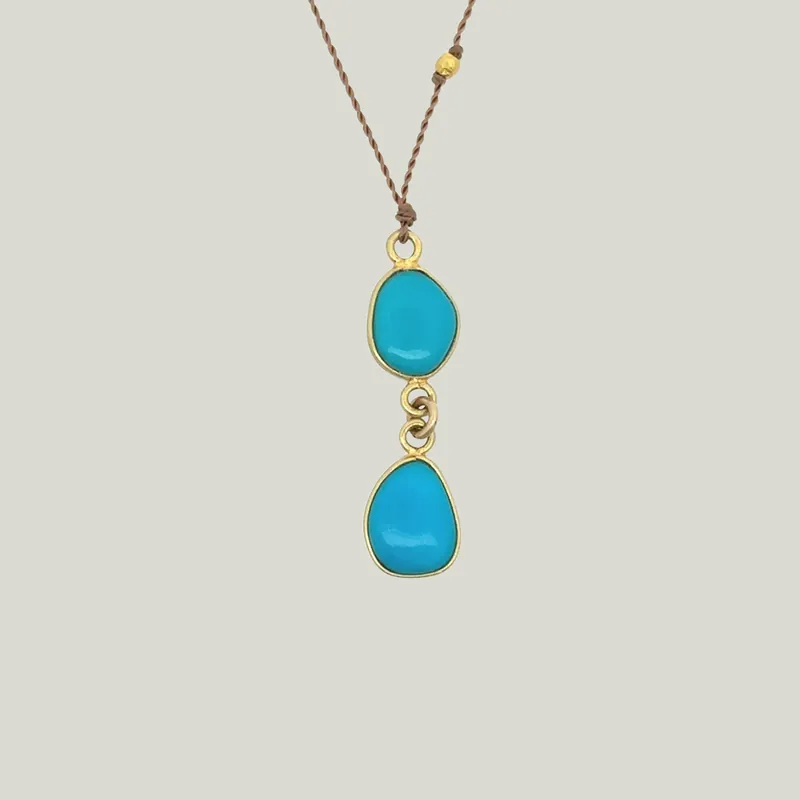 Double Sleeping Beauty Kingfisher Necklace - Nightingale Design, Inc. (Consigned)