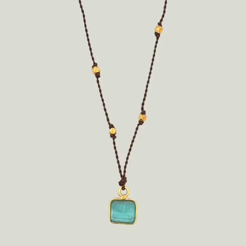Emerald Necklace With Scattered 18K Gold Beads - Nightingale Design, Inc. (Consigned)