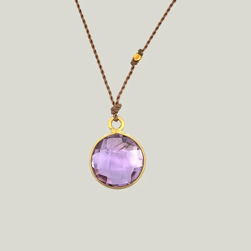 Lark Round Amethyst Necklace - Nightingale Design, Inc. (Consigned)