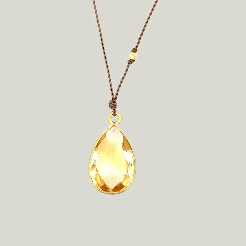 Lark Large Pear Shaped Citrine Necklace - Nightingale Design, Inc. (Consigned)