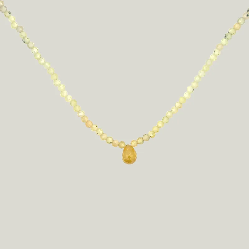 Multicolored Sapphire + Yellow Diamond Briolette Beaded Dove Necklace - Nightingale Design, Inc. (Consigned)