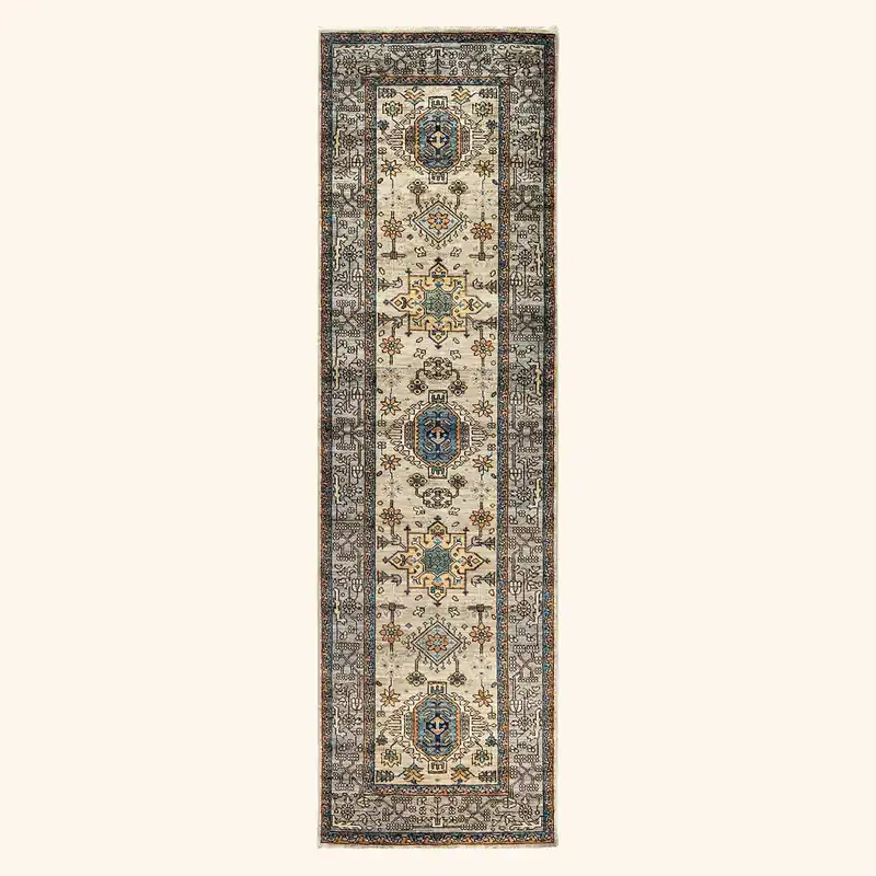 Beige Traditional Serapi Wool Runner - 2'9" x 9'8"