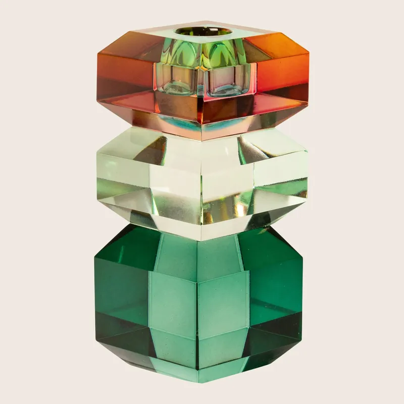 Three-Tone Crystal Candle Holder