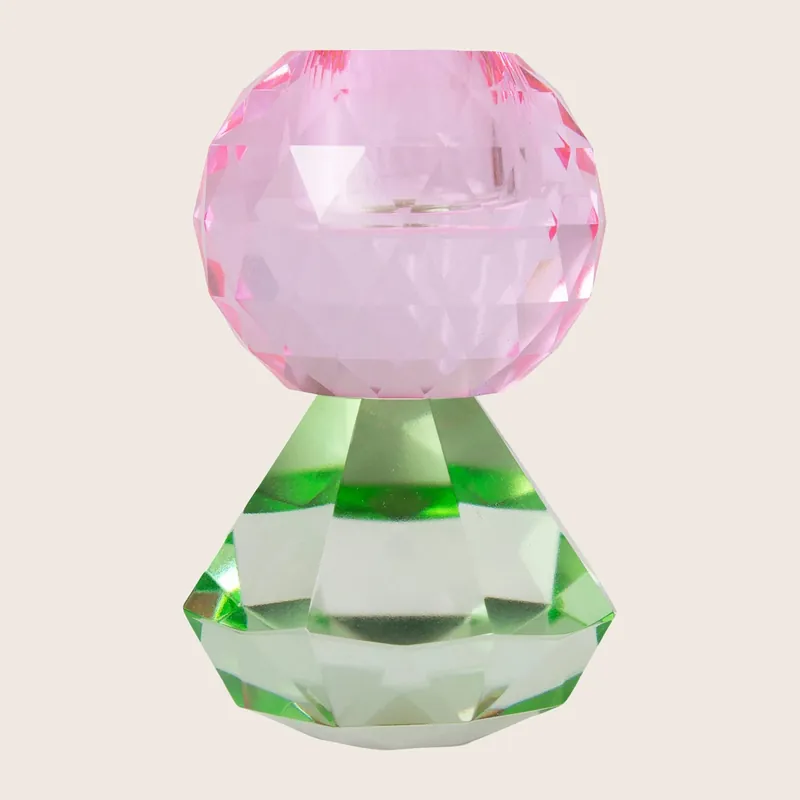 Stacked Crystal Candle Holder - EJA International ApS