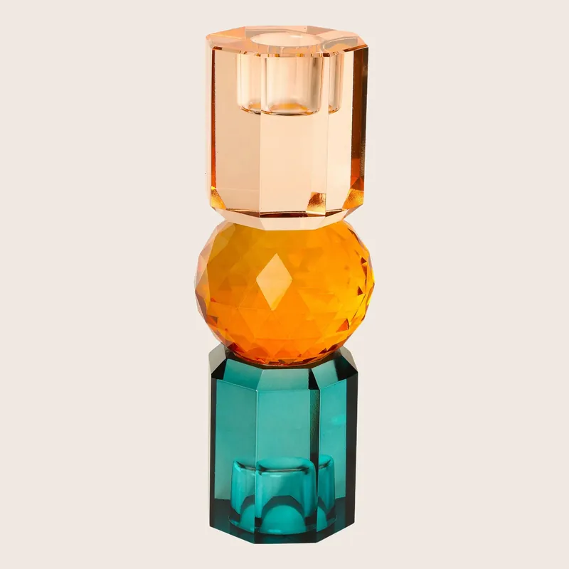 Tri Color Crystal Candle Holder - EJA International ApS