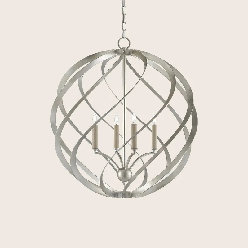 Roussel Silver Orb Chandelier - Currey & Company