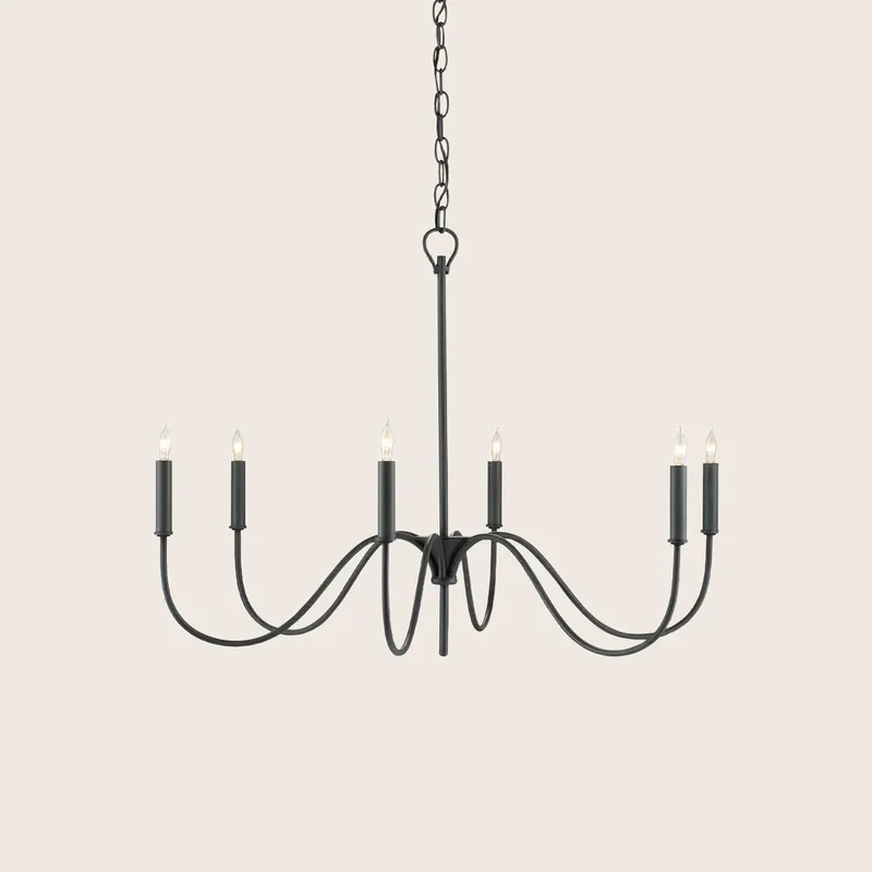 Tirrell Small Black Chandelier - Currey & Company