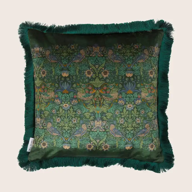 Strawberry Thief Fringe Pillow - Liberty