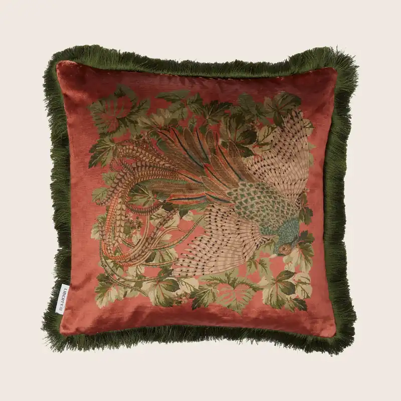 Lady Amphora Fringe Pillow, Coral - Liberty