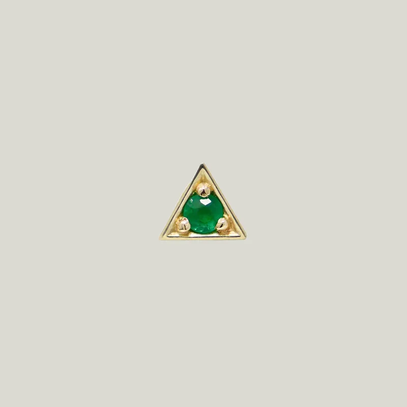 Cléo Triangle Emerald Single Stud - Anzie (Consigned)