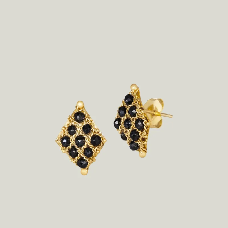 Black Diamond Textile Stud - Amali (Consigned)