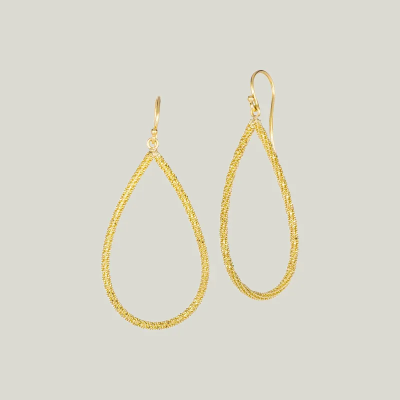 Stardust Elongated Teardrop Earring - Amali (Consigned)