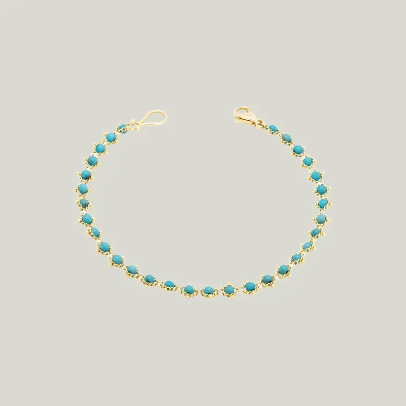 Textile Bracelet in Turquoise - Amali (Consigned)