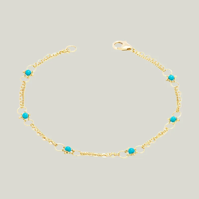 Whisper Chain Bracelet in Turquoise - Amali (Consigned)