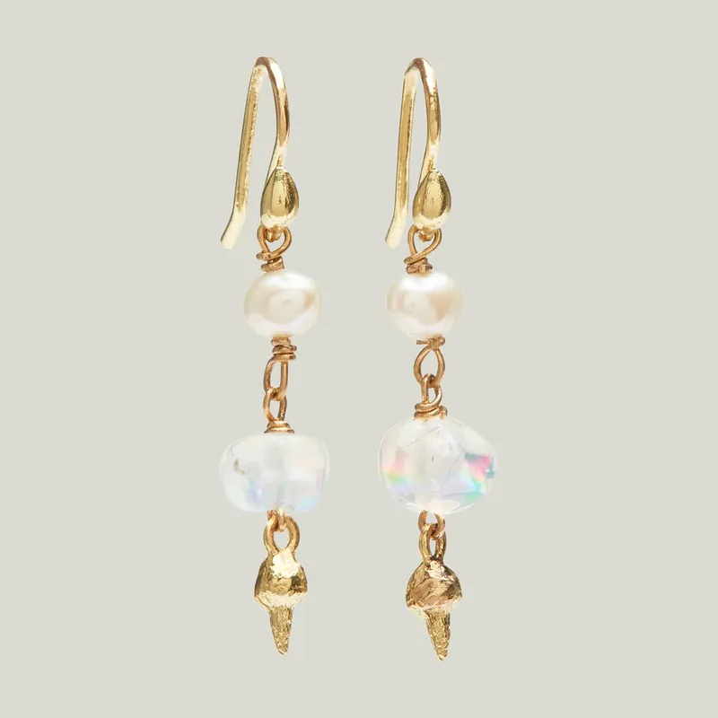 Rainbow Cloud Pearl Earrings - Kimberlin Brown (Consigned)