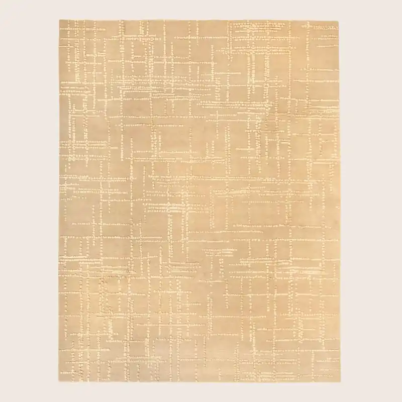 Wheat Textured Wool Silk Blend Rug - 8' x 10'