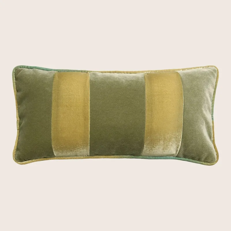 Banded High Performance Velvet Lumbar Pillow Scallion - Kevin O'Brien (Drop Ship)