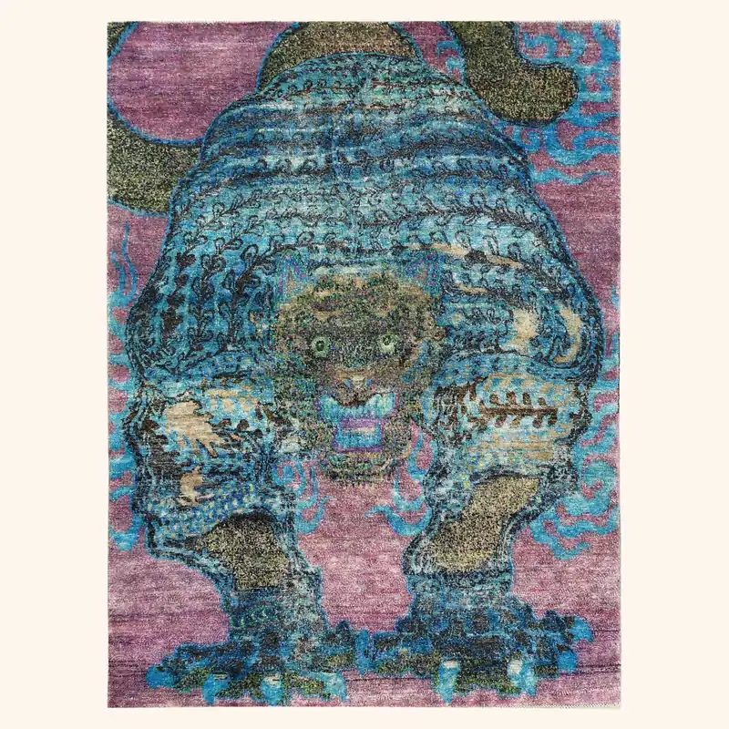 Blue Alchemy Contemporary Wool Blend Rug - 3'11" x 5'4"