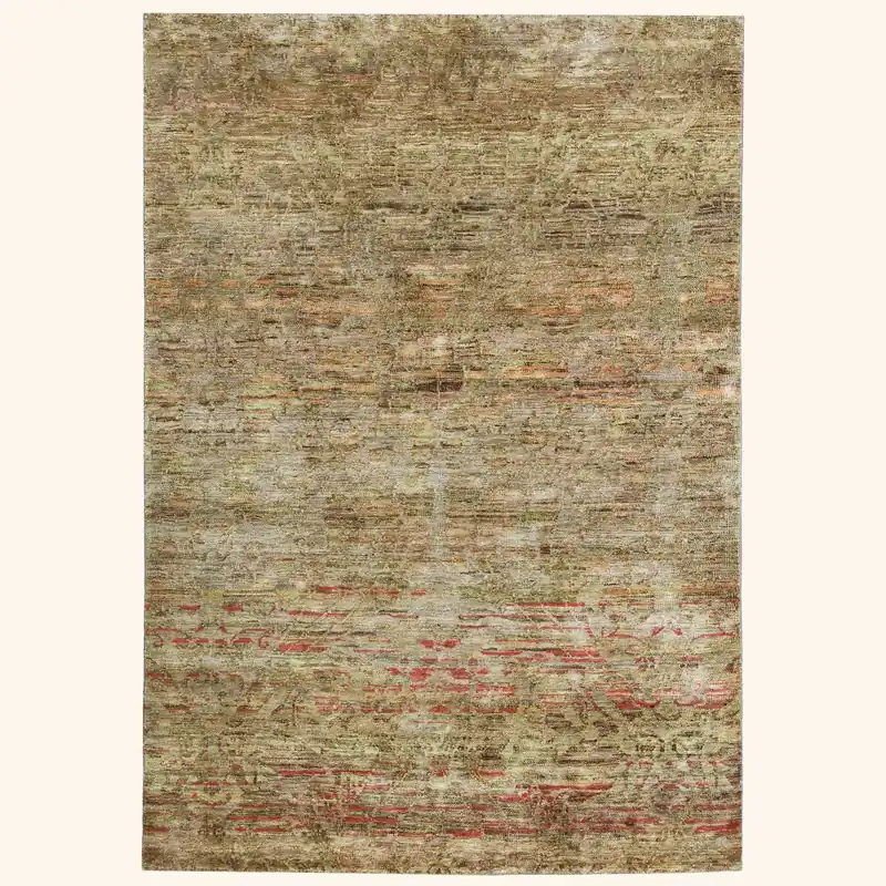 Brown Alchemy Contemporary Silk Rug - 4' x 5'11"