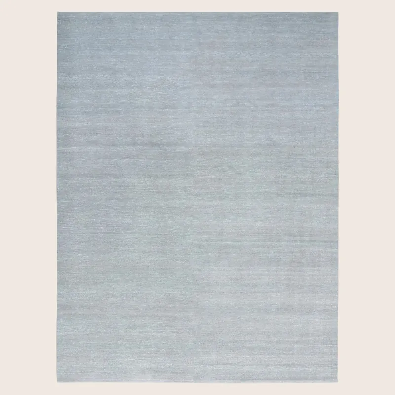 Solid Wool Saree Silk Blend Rug - Crimson Twine LLC