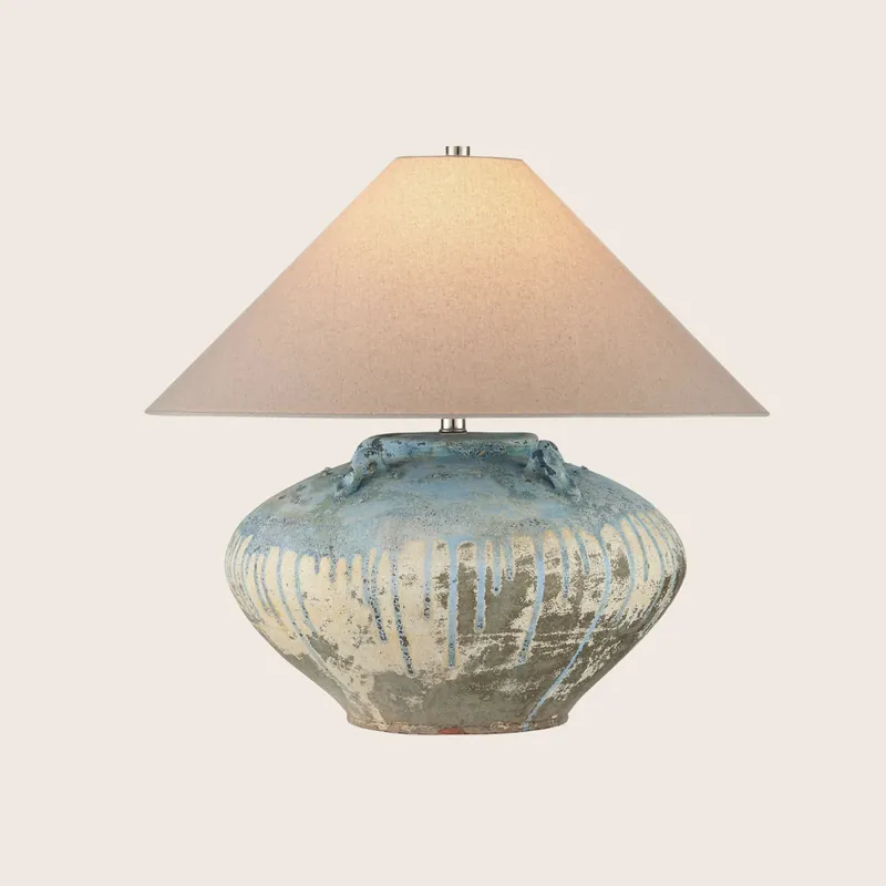 Catania Antique Blue Drip Table Lamp - Currey & Company