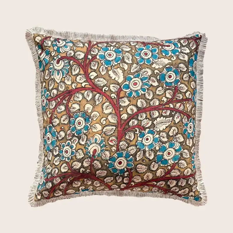 Kalamkari Block Print Pillow - Threads Soft Goods