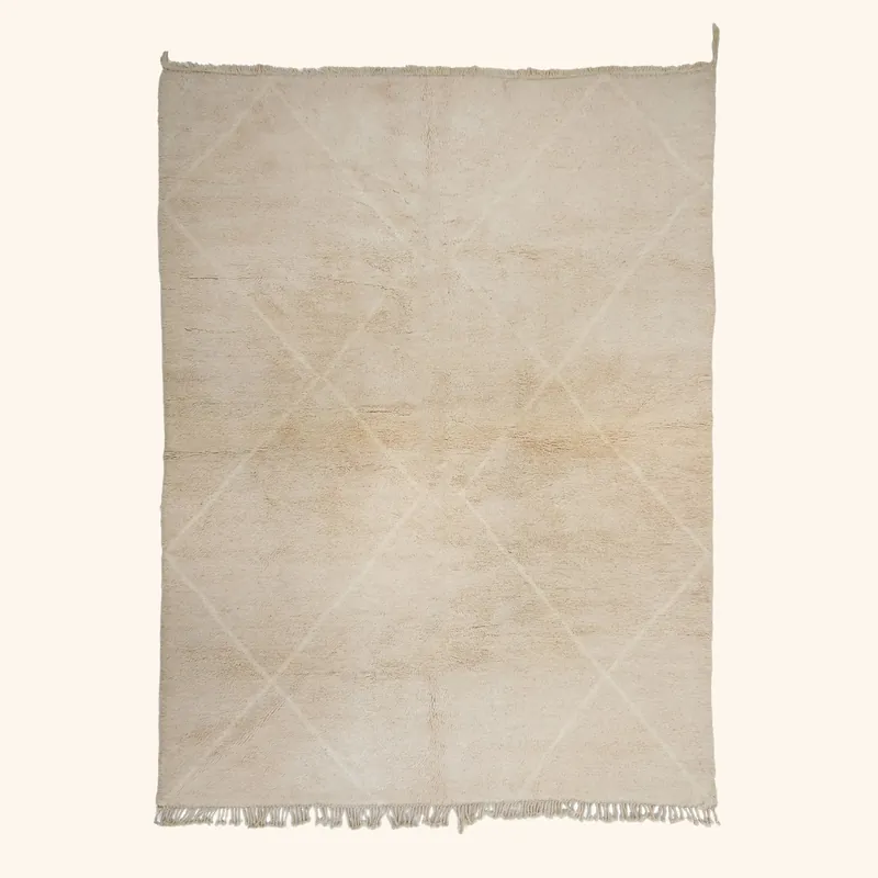 Cream Casablanca Moroccan Wool Rug - 8'2" x 10'9"