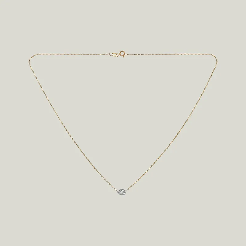 Platinum Moval Diamond Pendant - Odeon Collection (Leased)