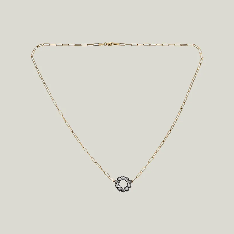 Victorian Diamond Flower Pendant - Odeon Collection (Leased)