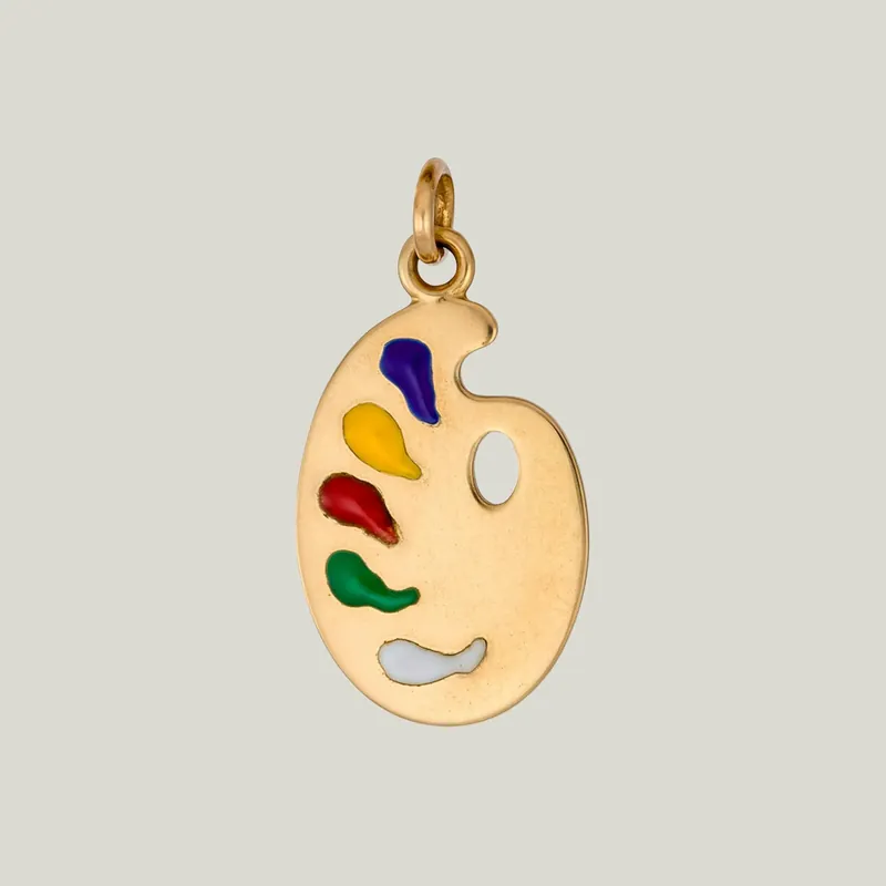 Retro Enamel Paint Palette Charm - Odeon Collection (Leased)