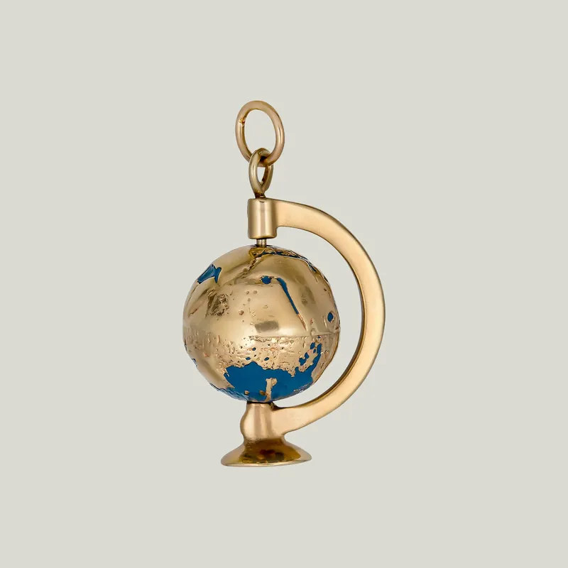 Retro Enamel Globe Charm - Odeon Collection (Leased)
