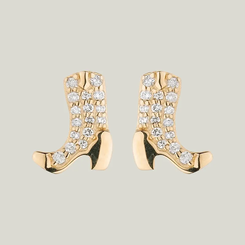 Cowboy Boot Stud Earrings - Lee Jones (Drop Ship)