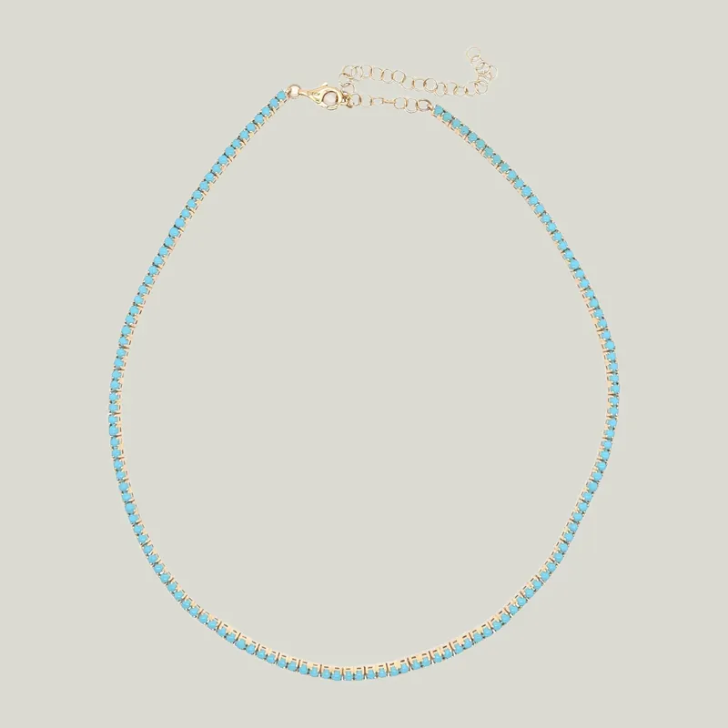 Turquoise Tennis Necklace - Lee Jones (Drop Ship)