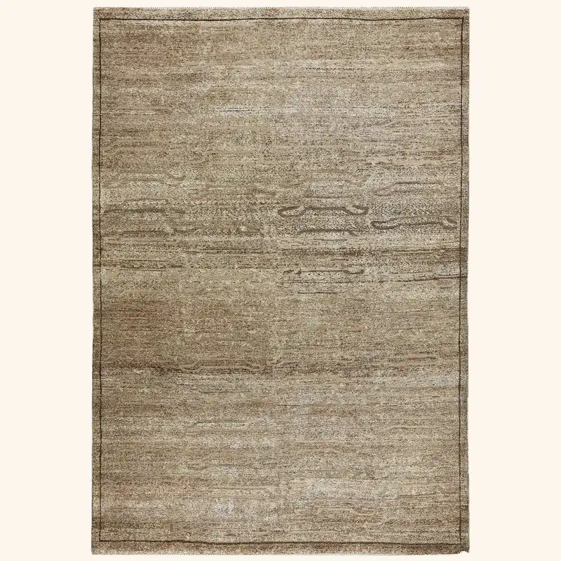 Brown Alchemy Contemporary Silk Wool Blend Rug - 3'11" x 5'11"