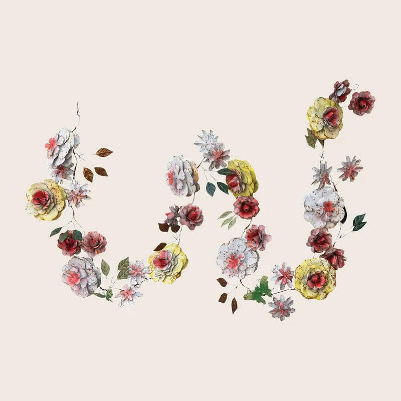 Metal Floral Garland, Distressed Finish - Creative Co-Op