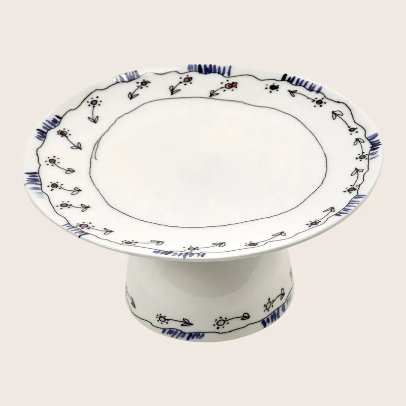 Midnight Flowers Small Cake Stand - Serax Us Inc
