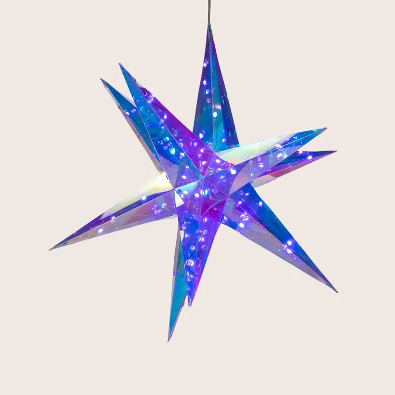 19.25" Lighted Iridescence Holographic Starburst + Remote - Kurt S. Adler, Inc.