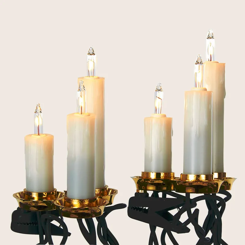 28' White Triple Candle Light Set - Kurt S. Adler, Inc.